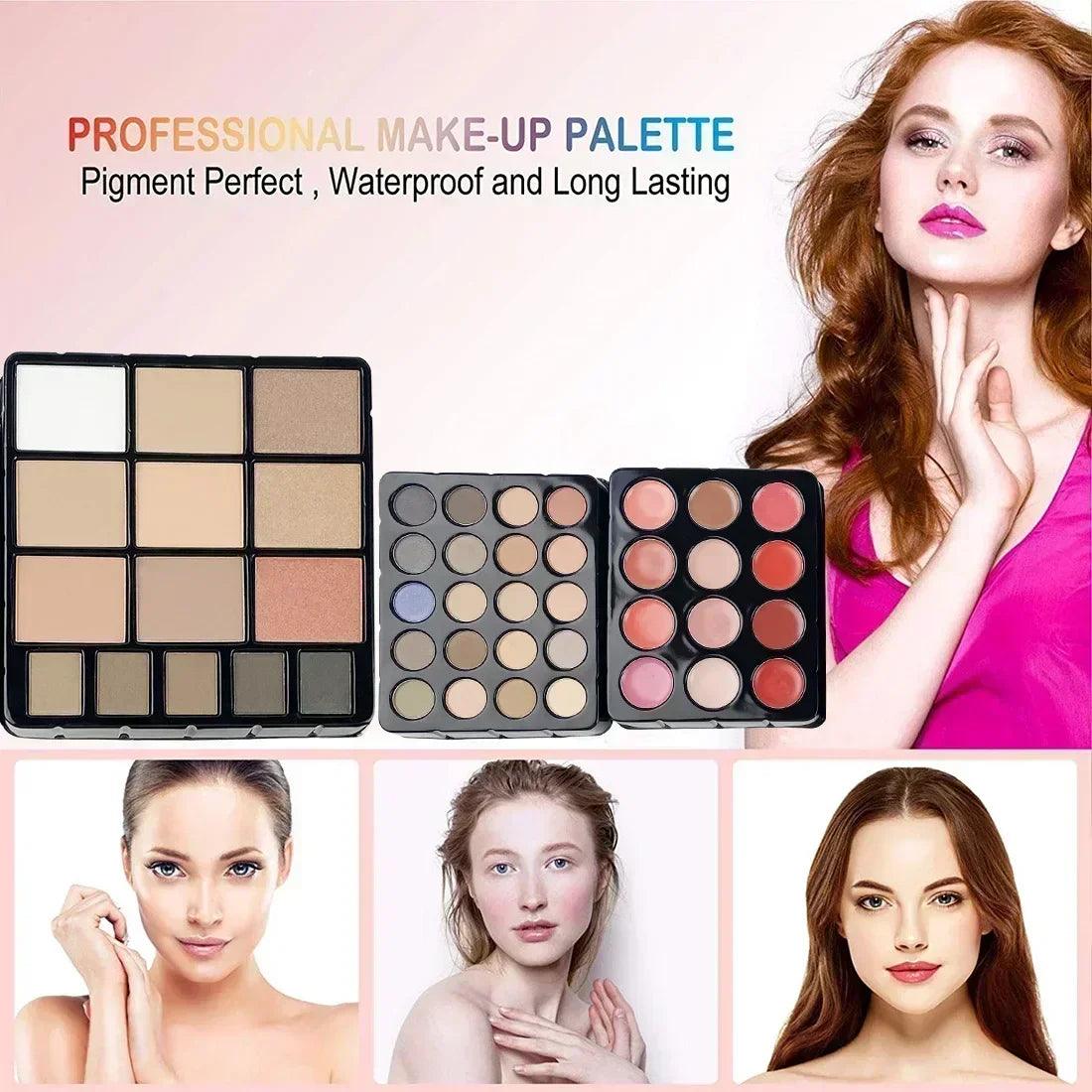 Women’s complete makeup set – eyeshadow lip blush nail polish kit