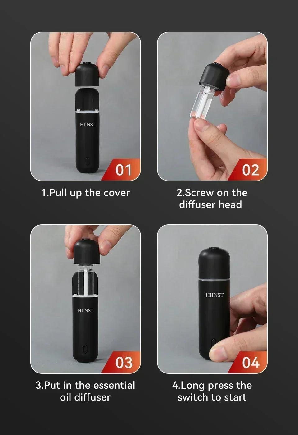 Hiinst luxury car scent air freshener aroma fragrance essential oil diffuser electric waterless perfume vent clip