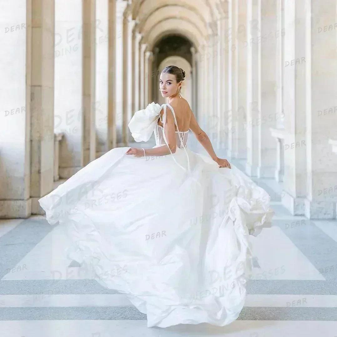 3-d flower wedding dresses woman