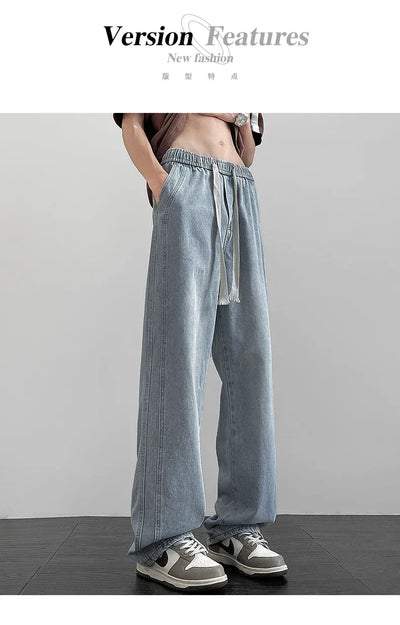 Men's denim pants American retro straight leg jeans loose and breathable suitable for daily casual street men's essential items