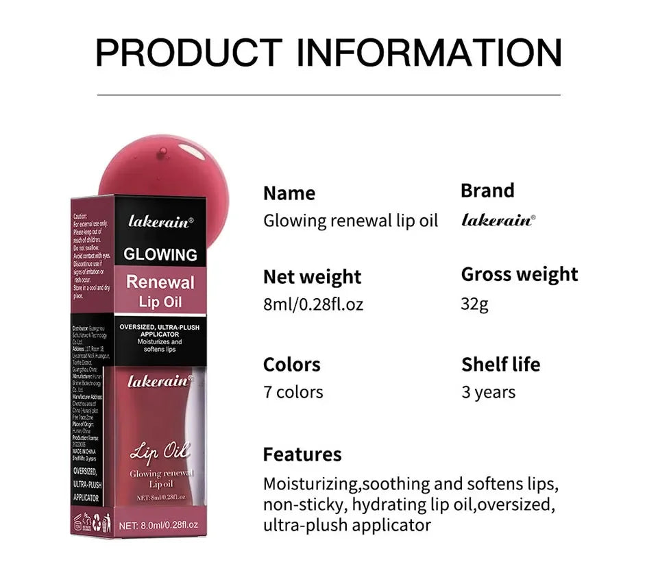 Glow Reviver Lip Oil Nourishing Tinted Lip Oil For A High-shine Finish Infused With Apricot Oil Rose Colors  Mirror Moisturizing