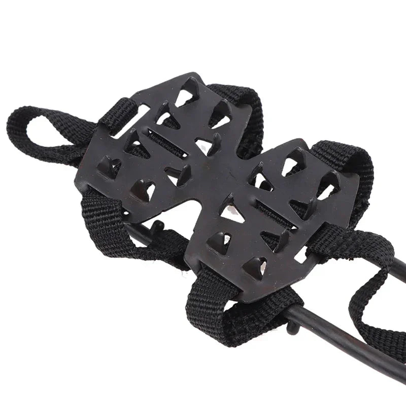 1 Pair M L Crampons Shoes Cover 24 Teeth Anti-Slip Ice Grips Gripper Shoes Boot Hiking Ice Climbing Shoe Spikes Climbing Chain