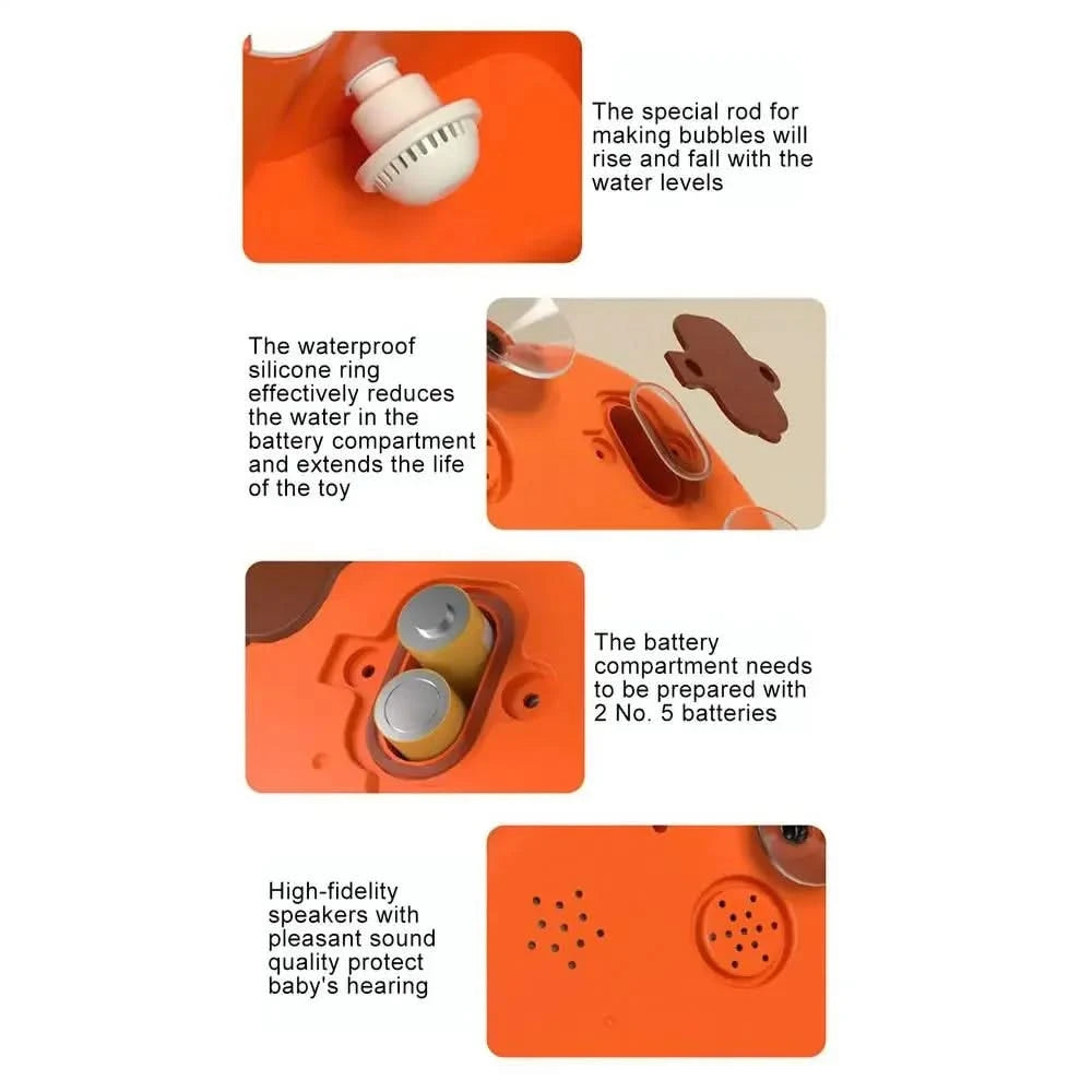 Baby Bath Toys for Kids Music Dinosaur Bubble Machine Bath Toys Bathtub Soap Automatic Bubble Maker Toys Baby Bathroom Toy Gift