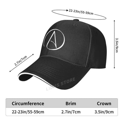 Atheist Atheism Symbol Print Baseball Cap Summer Men Sunhat Fashion Adjustable Unisex Atheism No Religion Hats Bone