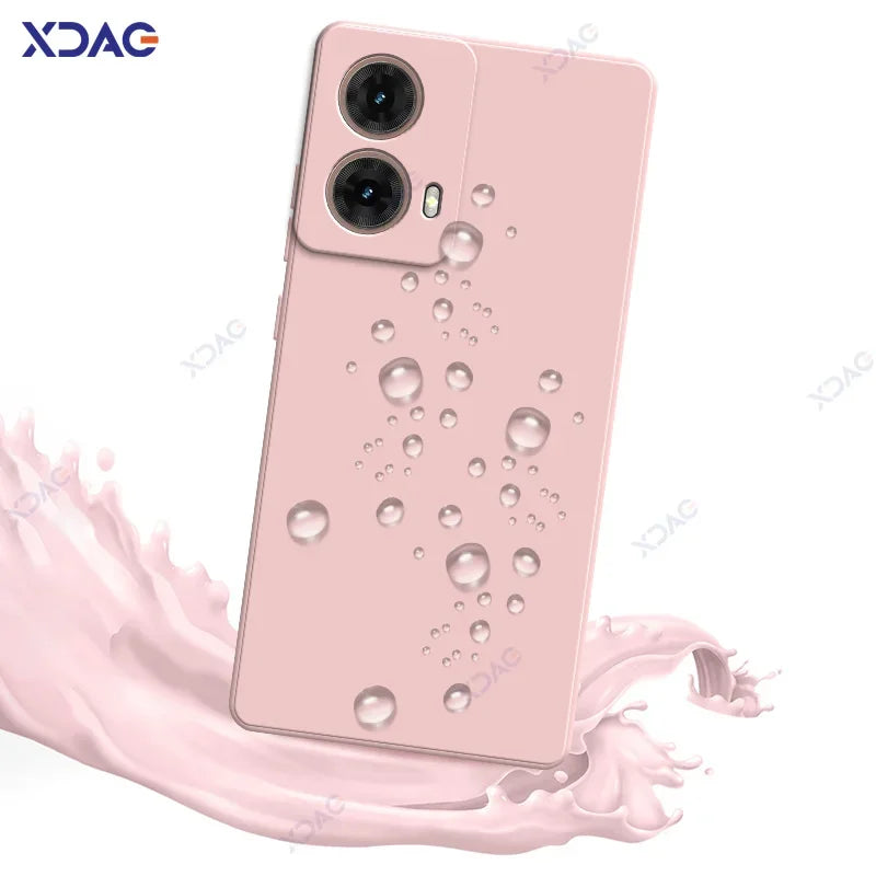 Original Mobile Phone Cases for Motorola Moto G85 MotoG85 5G 360 Soft Luxury Square Liquid Silicone Back Covers Waterproof Bags