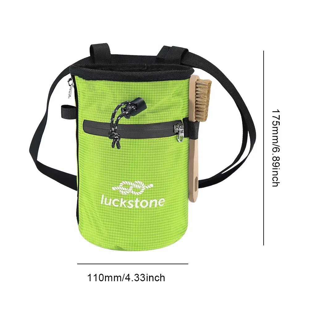 Waterproof Chalk Bag Bucket with Chalk Brush Climbing Magnesium Powder Bag for Weight Lifting Outdoor Climbing Equipment