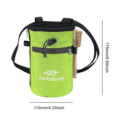 Waterproof Chalk Bag Bucket with Chalk Brush Climbing Magnesium Powder Bag for Weight Lifting Outdoor Climbing Equipment