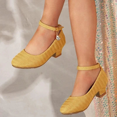 Non-slip Children's Leather Shoes with Heels | Catwalk | Versatile Girls Fashion |  Kids | Princess, Wedding, Party Shoes