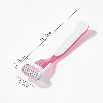 Women's Safety Razor - 1 Handle + 8 Replaceable 3-Layer Stainless Steel Blades