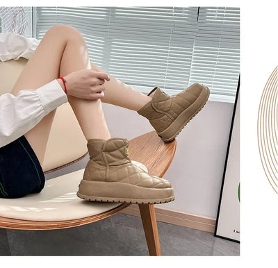 Kalsooni 2024 Winter Velvet Thick Warm Shoes Waterproof Platform Snow Boots for Women