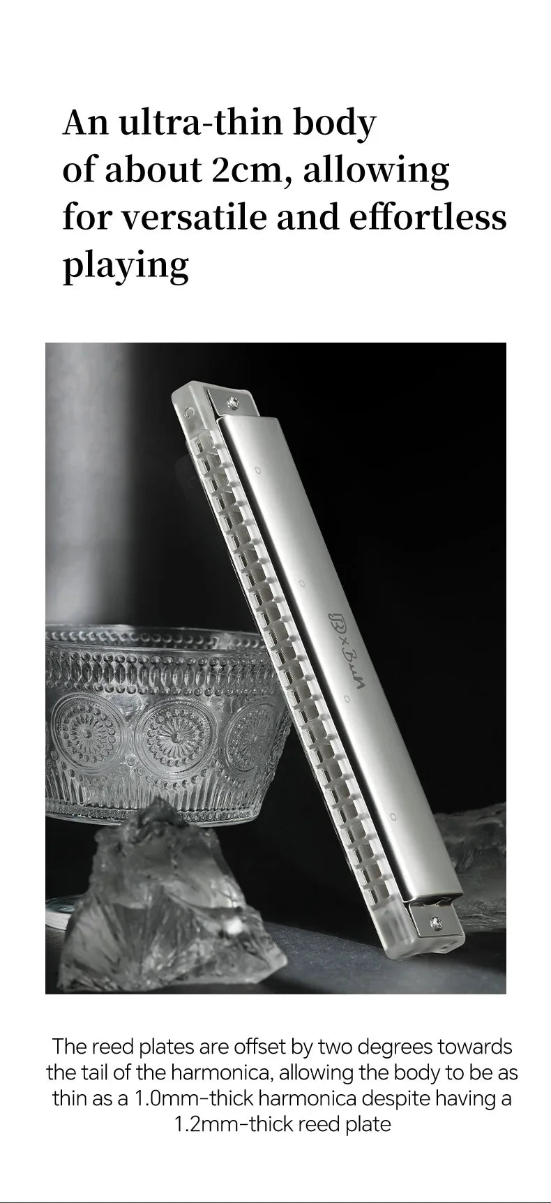 JDR Polyphonic Harmonica 24 Holes Professional Tremolo Mouth Organ T2406S Harmonica For Adults, Professionals and Students