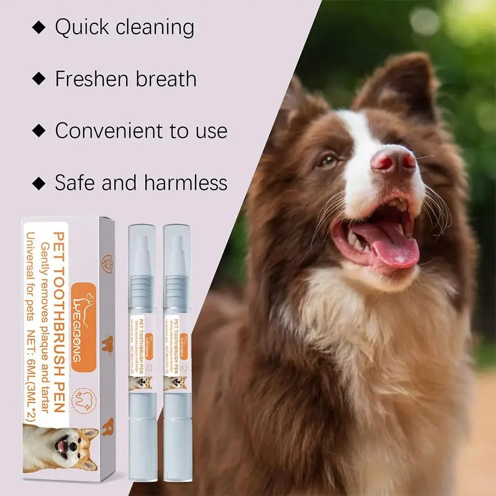 Pet Toothbrush Pen Teeth Clean Fresh Breath Pet Toothbrush Paste Brush One Easy To Use Cat Tooth Brush ToothbrushSet Accessories