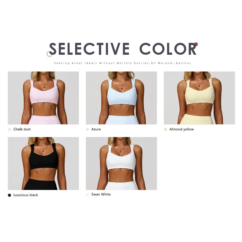 Hearuisavy Breathable Sports Bra Double Shoulder Straps Workout Top For Women Anti-sweat Fitness Top Push up Running Yoga Bra