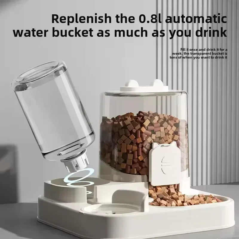 Dog Auto Feeder and Water Dispenser Gravity Food Feeder and Waterer Set with Pet Food Bowl Universal Pet Products