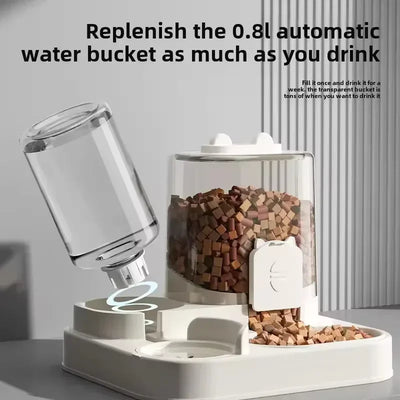 Dog Auto Feeder and Water Dispenser Gravity Food Feeder and Waterer Set with Pet Food Bowl Universal Pet Products