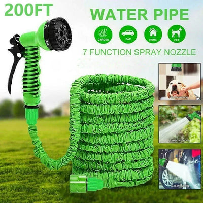 Extendable Garden Hose, High-Pressure Car Wash with 7 Spraying Functions, Home Garden Watering Hose for Multiple Uses，Water Gun