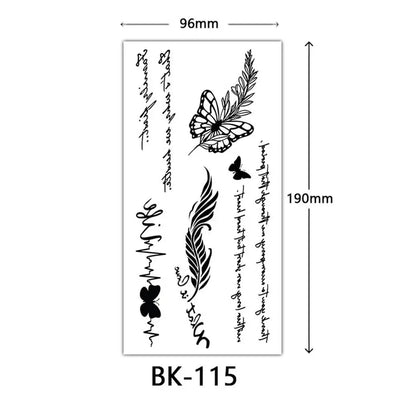 Sexy Temporary Tattoos For Women Water Transfer Sketch Tattoo Sticker Long Lasting Waterproof Body Art Tattoos Accessories