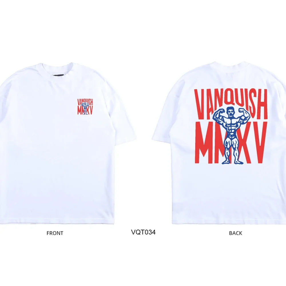 Gym Street T-shirt Men's Summer Trend Fashion Fitness Training Short Sleeves Loose and Comfortable Pure Cotton Men's Clothing