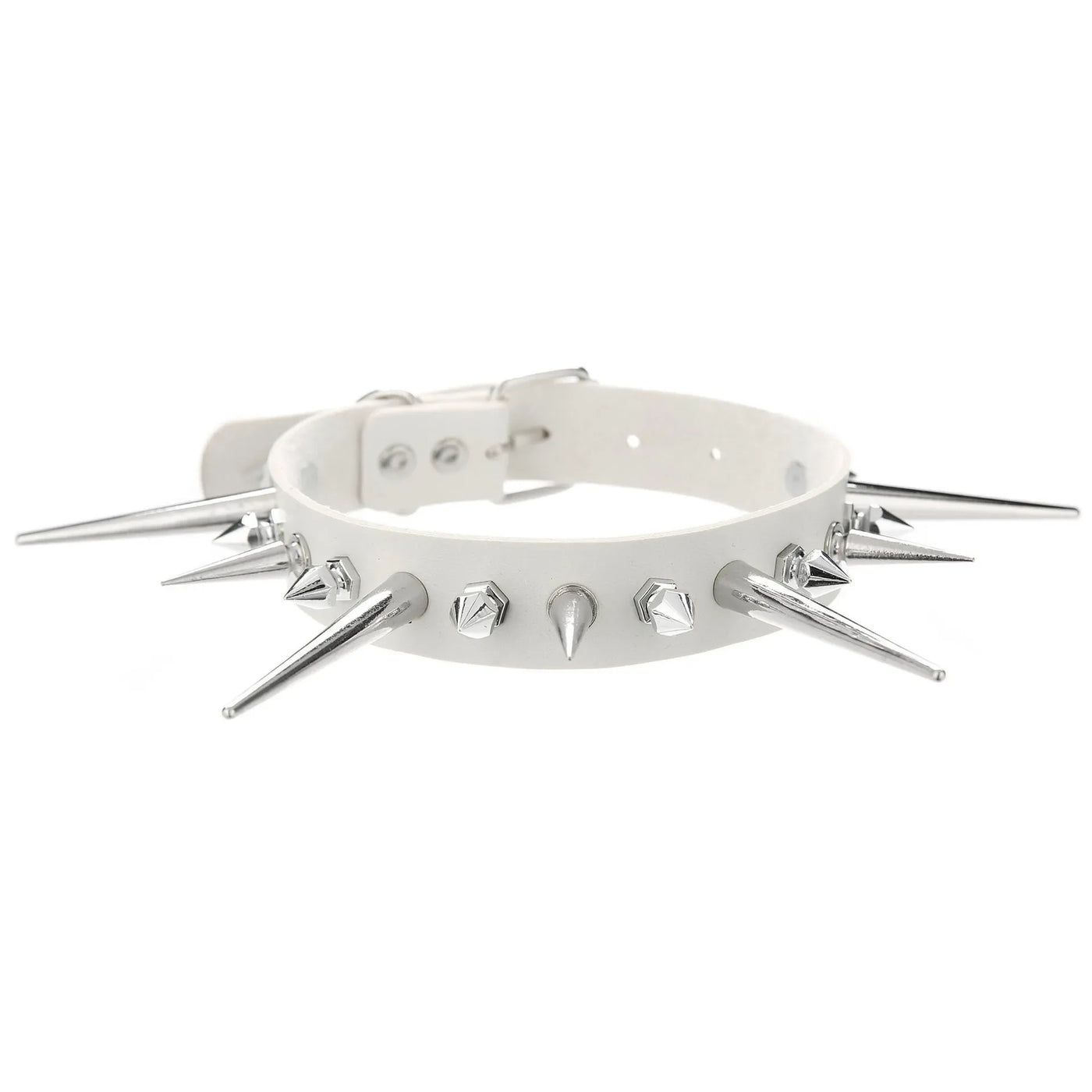 Goth Long Spike Choker Punk Faux Leather Collar For Women Men Cool Big Rivets Studded Chocker Gothic Style Necklace Accessories