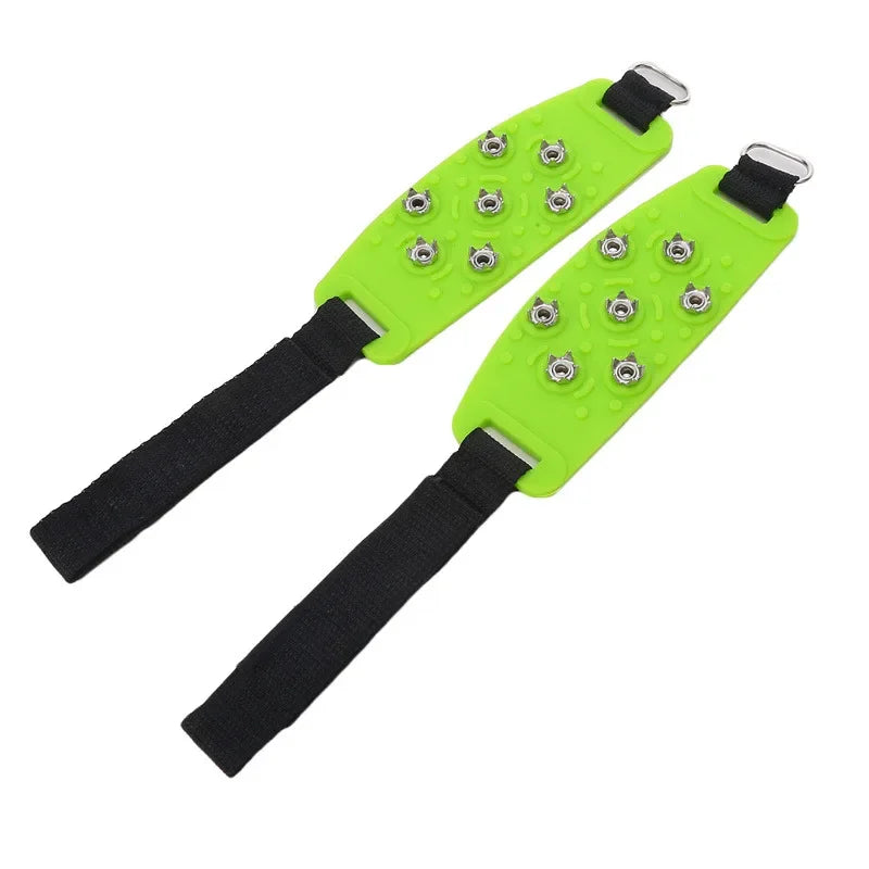 Ice Cleats Traction Crampons Overshoe Ice Snow Anti Slip Spikes Grips Ice Grippers for Adult Hiking Mountaineering Boots Winter