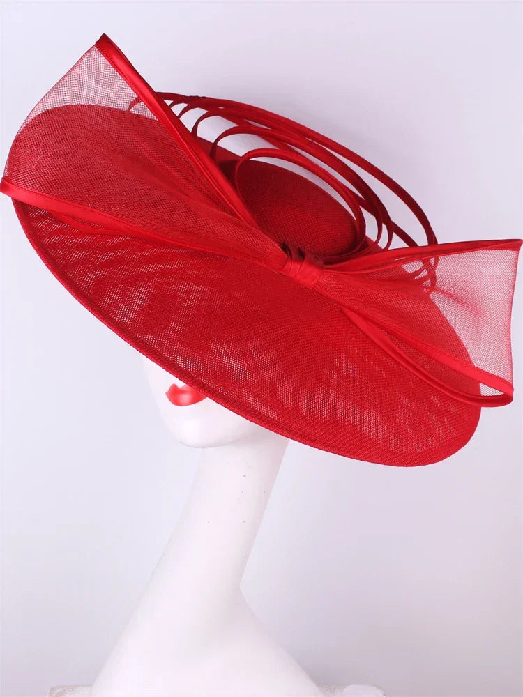 Bride Pillbox Red Fascinator Hat Femme Wedding Chapeau Women Formal Event Tea Millinery Cap Feather Royal Ascot Race Headpiece
