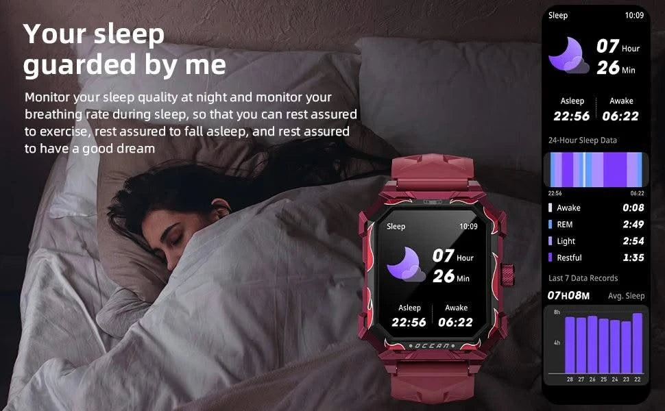 LOKMAT Ocean Max Sport Smart Watch New Flagship Waterproof Fitness Tracker BT Calls Smartwatches Heart Rate Blood Oxygon Monitor