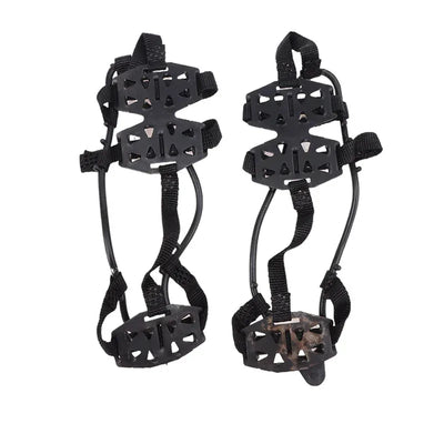 1 Pair M L Crampons Shoes Cover 24 Teeth Anti-Slip Ice Grips Gripper Shoes Boot Hiking Ice Climbing Shoe Spikes Climbing Chain