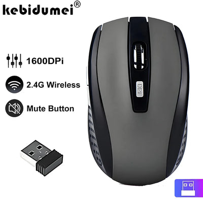 Wireless Mouse with USB Receiver 2.4G Gaming Silent Mouse Portable Optical Ergonomic Mice For PC Laptop MacBook Desktop Computer
