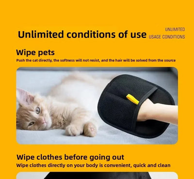 Pet Grooming Gloves Dog Grooming Equipment Anti-static Pet Hair Removal Brushes for Cats and Dogs on Clothes Sofas Carpets Etc.