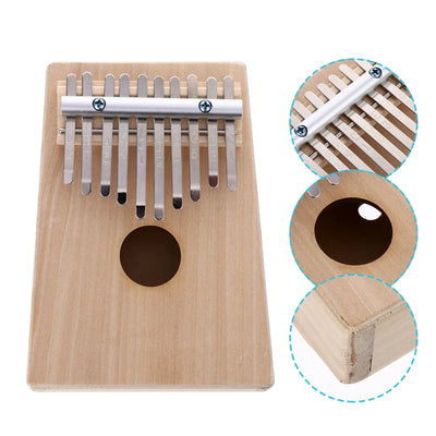 1 set DIY Thumb 10 Keys Mini Hand Painted Thumb Piano Kalimba Hand Painted Kids Painting Sturdy Durable Small Instrument - Elanique