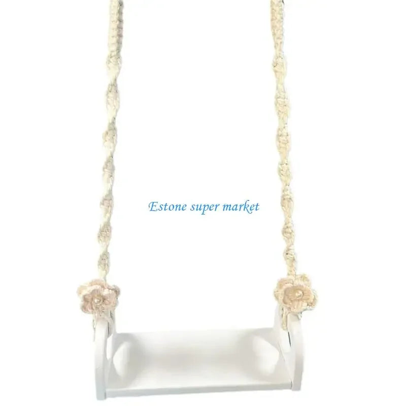 090B Newborns Photography Props Wooden Swing for Baby Photoshoots Decorative Photoshoots Trapeze Studio Furniture