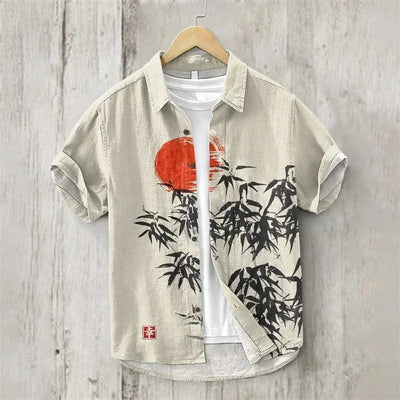2024 New Summer Linen Shirts Men Lapel Shirts T-Shirts Fashion Clothing Shirts Luxury Social Hawaiian Shirts Oversized 5XL