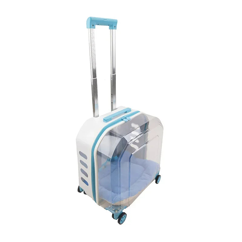 Pet Cat Carrier Out Trolley Case Portable Large Capacity Dog Bag Transparent Breathable Cat Backpack Transporter Pet Supplies