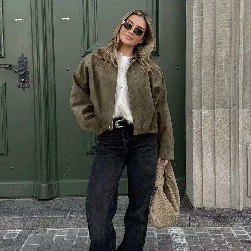 Women’s jackets spring chic elegant outerwear loose warm coat youth fashion
