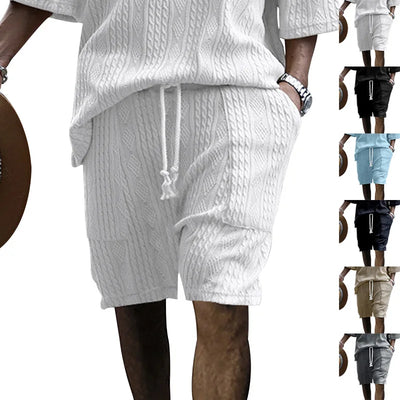 2024 Summer New Shorts Men's High Quality Cotton Jacquard Process Loose Straight Leg Casual Sports Pants Free Shipping