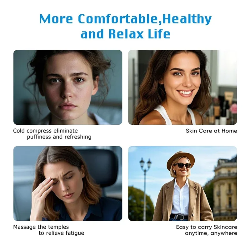 A52Q-Red Light Therapy LED Facial Massager Cold Heat For Face Neck Eye Lifting Firming Depuffing Sculptor Skin Care