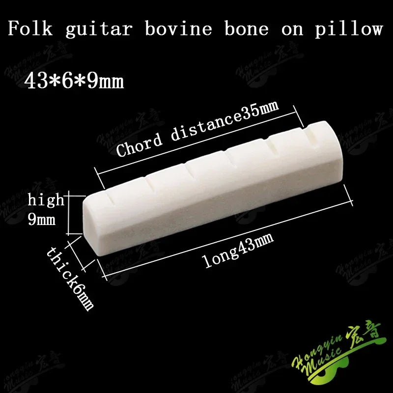 Acoustic guitar  and 4 5 6 7 12String Bass guitar nut slotted, upper and lower nuts slotted in various sizes Made of Bovine bone