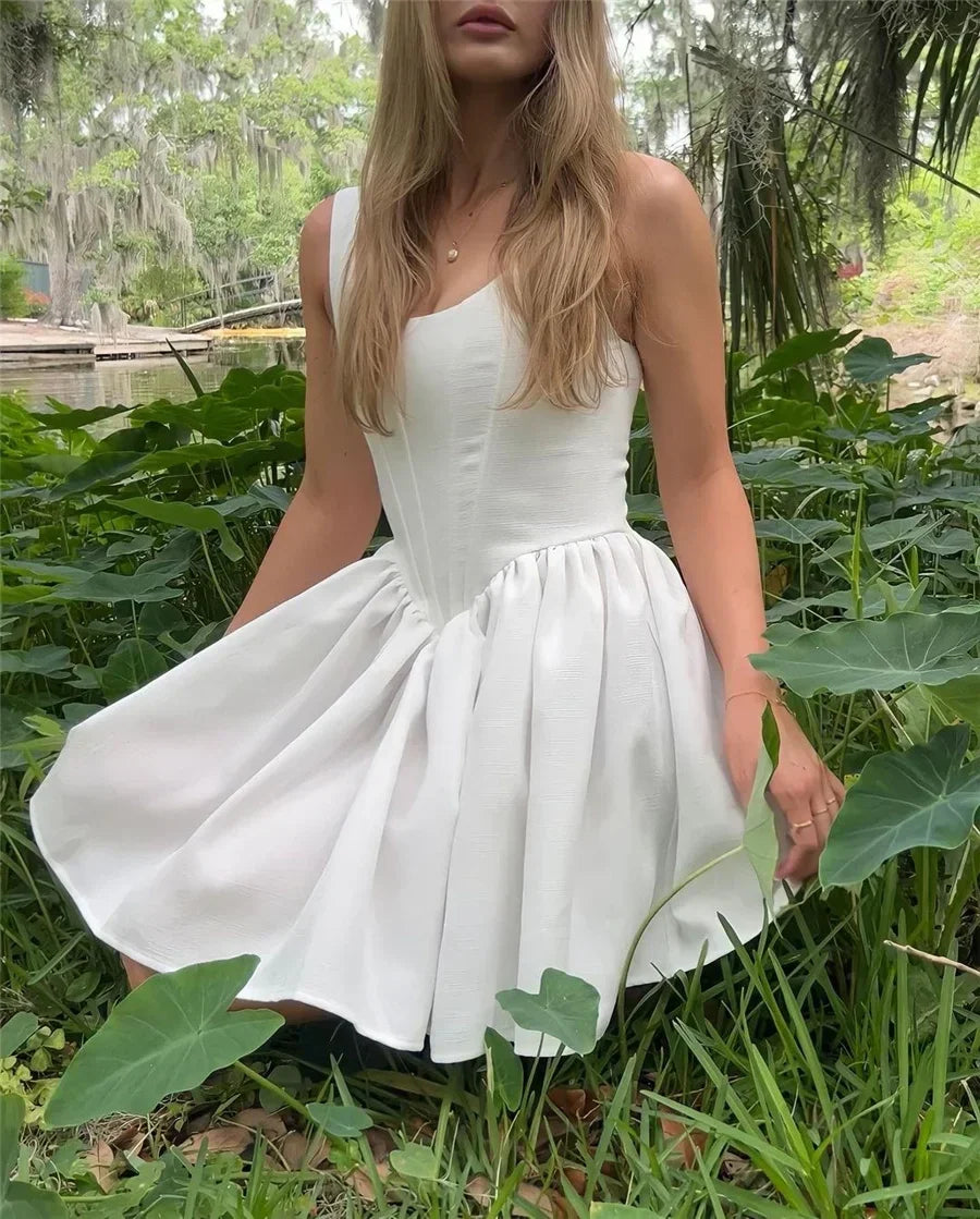 Summer clothes women 2024 short dresses women evening party dresses white bodycon mini dress birthday dresses luxury fish bone