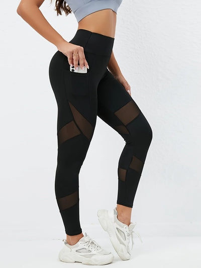 Women's high-waisted leggings with pockets, hip-lifting