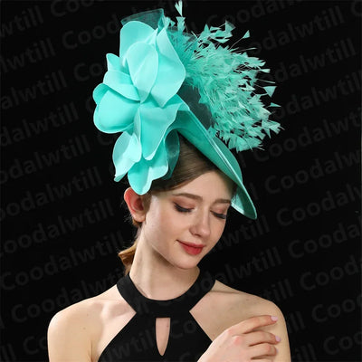 Royal Ascot Big Fascinator Derby Hat Women Kentucky Derby Headpiece Flower Wedding Fascinators Hats Hair Clip Ladies Chapeau