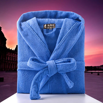 Hooded Bathrobe Men 100% Cotton Long Terry Towel Big and Tall Towel Bathrobe Male Terry Cloth Bath Robe Sleeping Dressing Gown