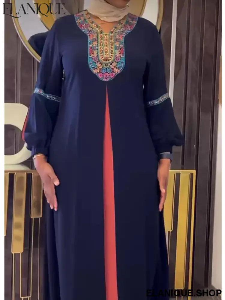 Ramadan Abaya Dubai Kaftan – Diamond Chiffon Muslim Dress