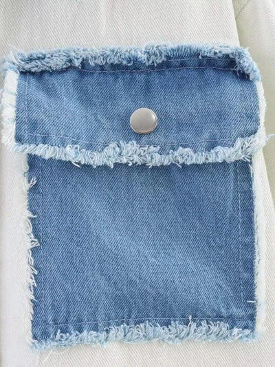 HipSeam Patchwork Bomber Jacket Women Casual Denim Women's Short