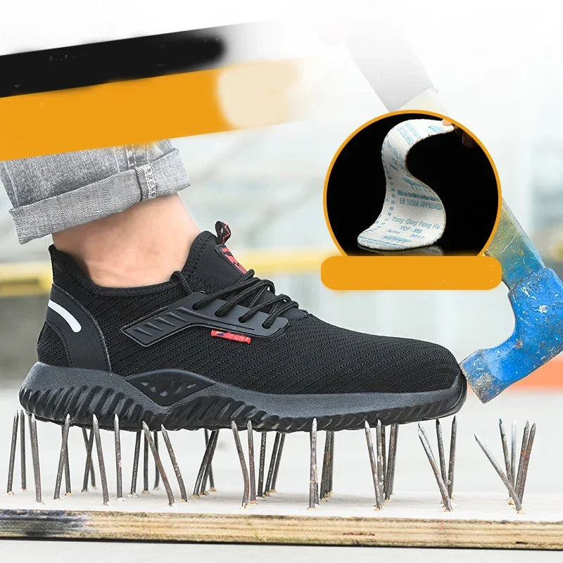 Men's Safety Shoes for Summer Are Breathable Wear-resistant Lightweight Puncture-resistant and Impact-resistant