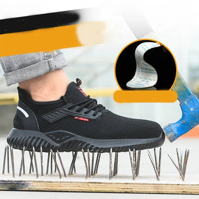 Men's Safety Shoes for Summer Are Breathable Wear-resistant Lightweight Puncture-resistant and Impact-resistant