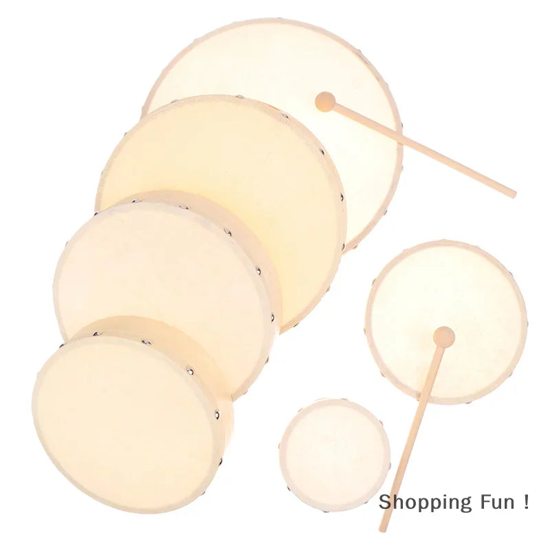 Frame Drums 4/6/7/8/9/10 Inch Hand Drum Wood Drum With Drum Stick Set Musical Game Kids Educational Toy Percussion Instrument-B2