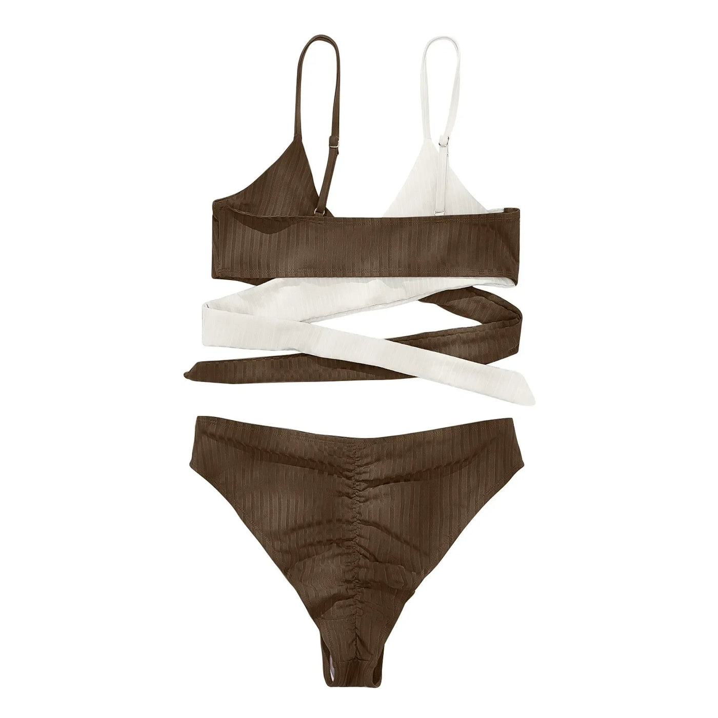 Summer Ladies Sexy High Waist Print Two Piece Bikini Sets Biquini Women Swimsuit Clothing Set Color Block Mujer Swimwear Suits