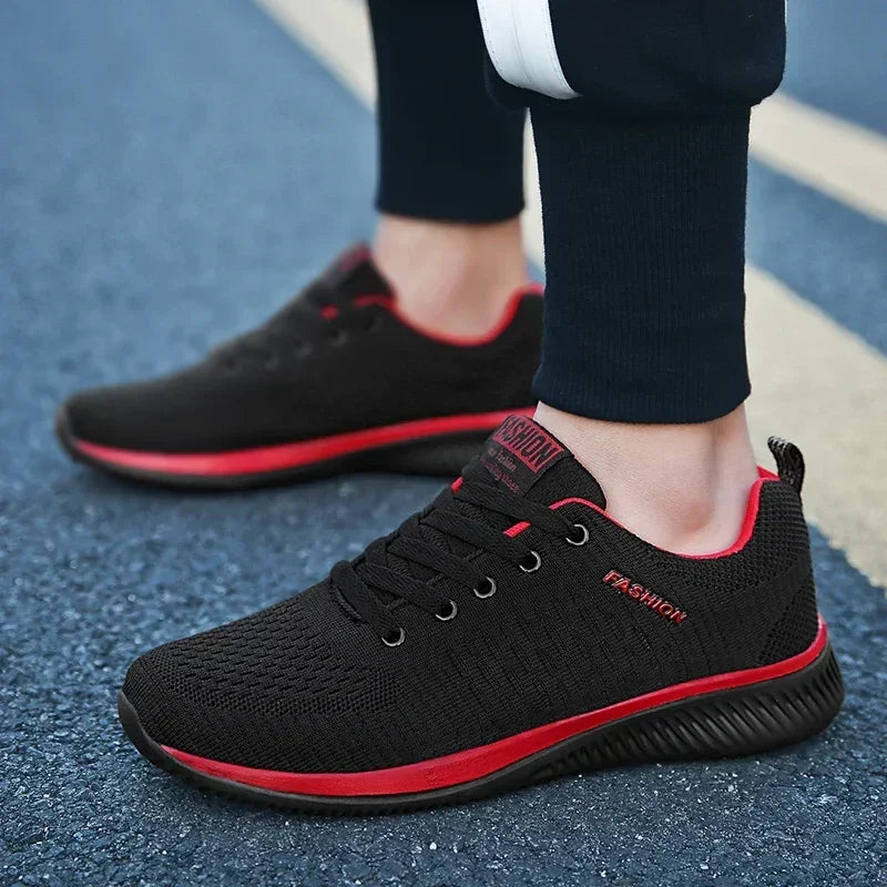 Athletic Shoes for Men Shoes Sneakers Black Casual Comfortable Knit Sneakers Breathable Athletic Running Walking Gym Shoes Men
