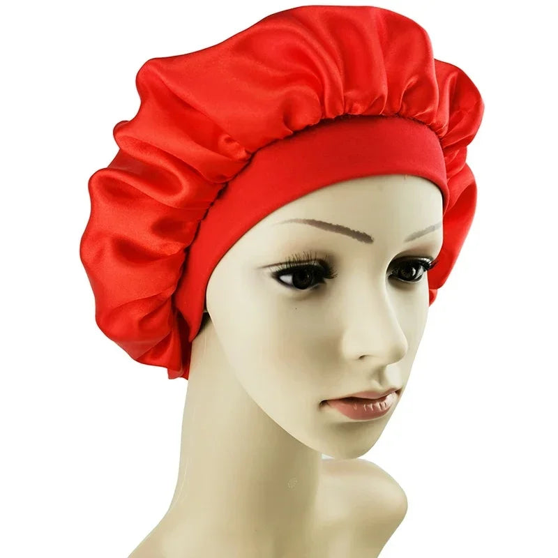 30cm diameter Satin Silk Bonnet, Night Sleep Cap for Curly Hair, Hair Protection Head Cover for Women