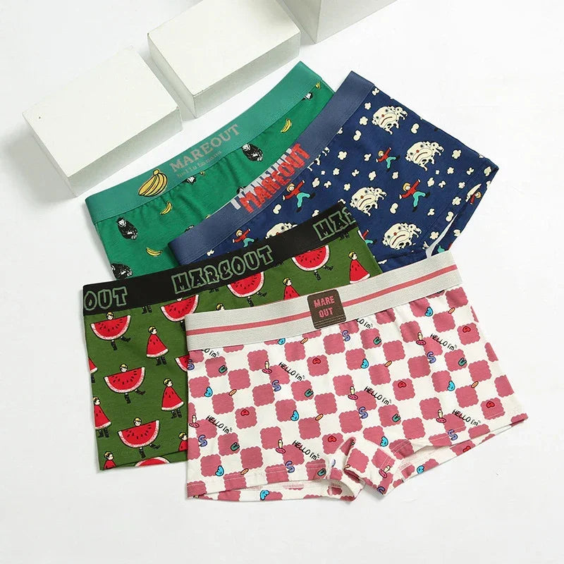 Cotton Women Panties Sexy Cartoon Printed Underwears Breathable Boxers Seamless Girl Briefs Women's Intimates Femme Female Pants